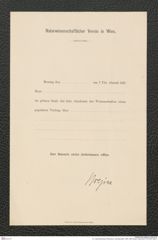 k.k. naturhistorisches Hofmuseum, Intendanzakten 1885-1896 (Hauer), Aktenzahl Z.318/1892, Seite 2
